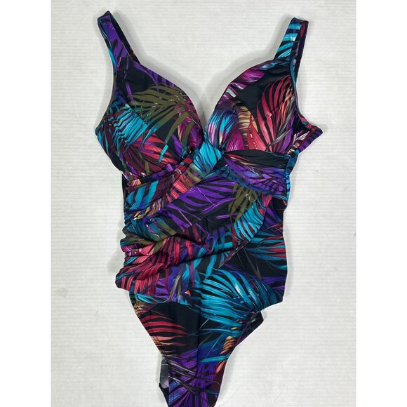 Miraclesuit Women’s Size 8 Mystical Palms One Piece Underwire Swimsuit Jungle - Picture 4 of 9